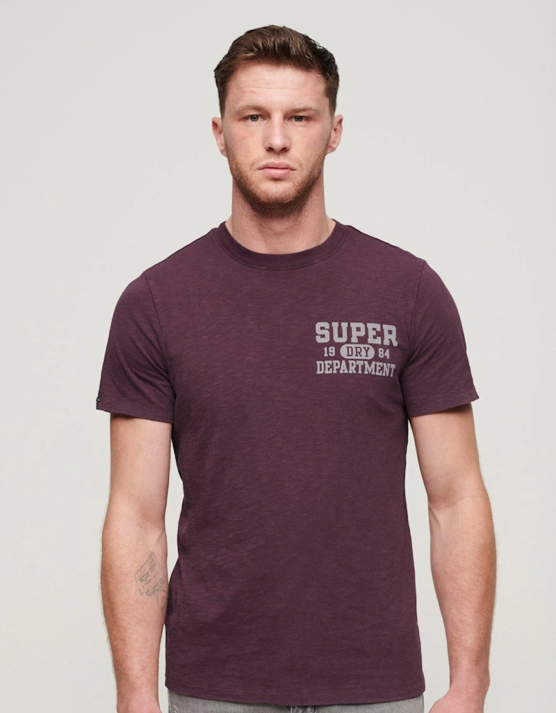Athletic Graphic Print T-shirt - Dark Purple