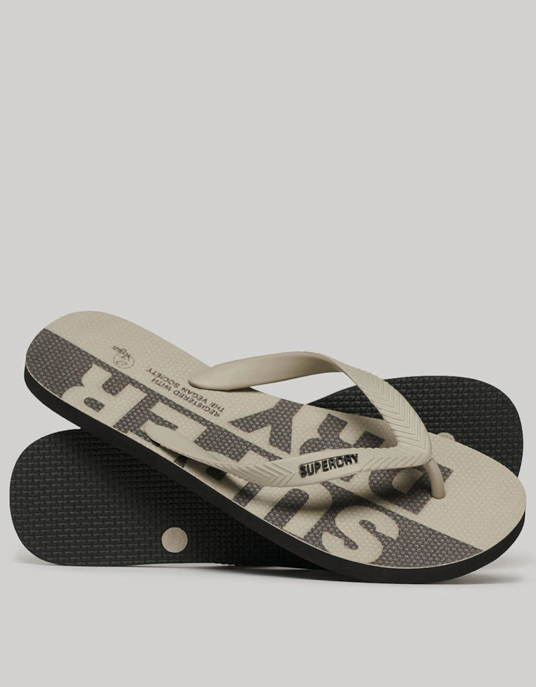 Logo Vegan Flip Flop - Light Khaki