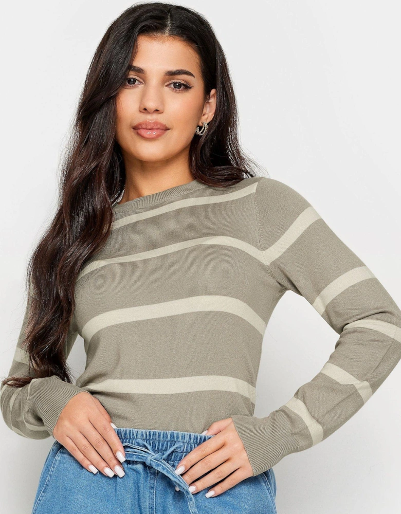 Petite Neutral Stripe Jumper