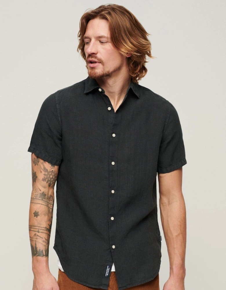 Studios Linen Short Sleeve Shirt - Black