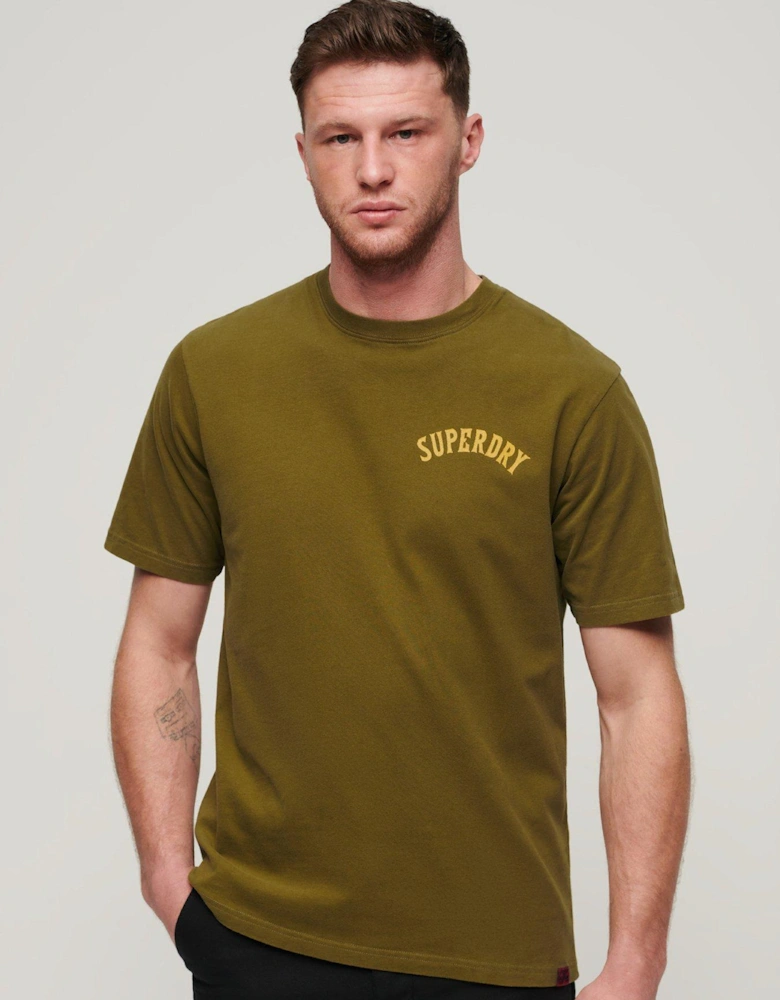 Graphic Backhit Loose Fit T-shirt - Khaki