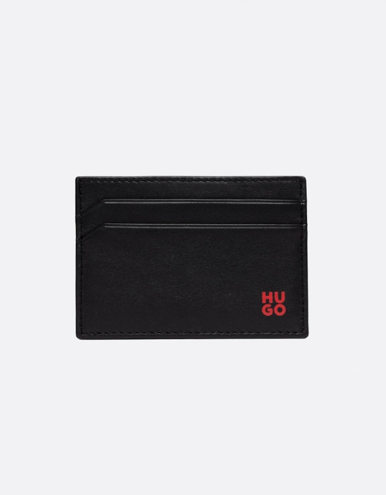 Tibby Nappa Leather Card Holder with Stacked Logo