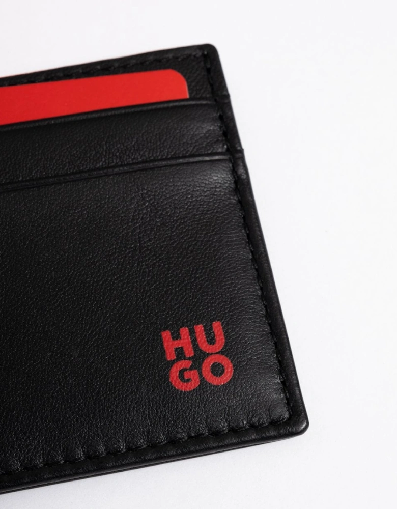 Tibby Nappa Leather Card Holder with Stacked Logo