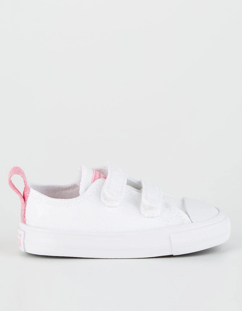 Infant Girls Easy-On Velcro Ox Trainers - White/Pink