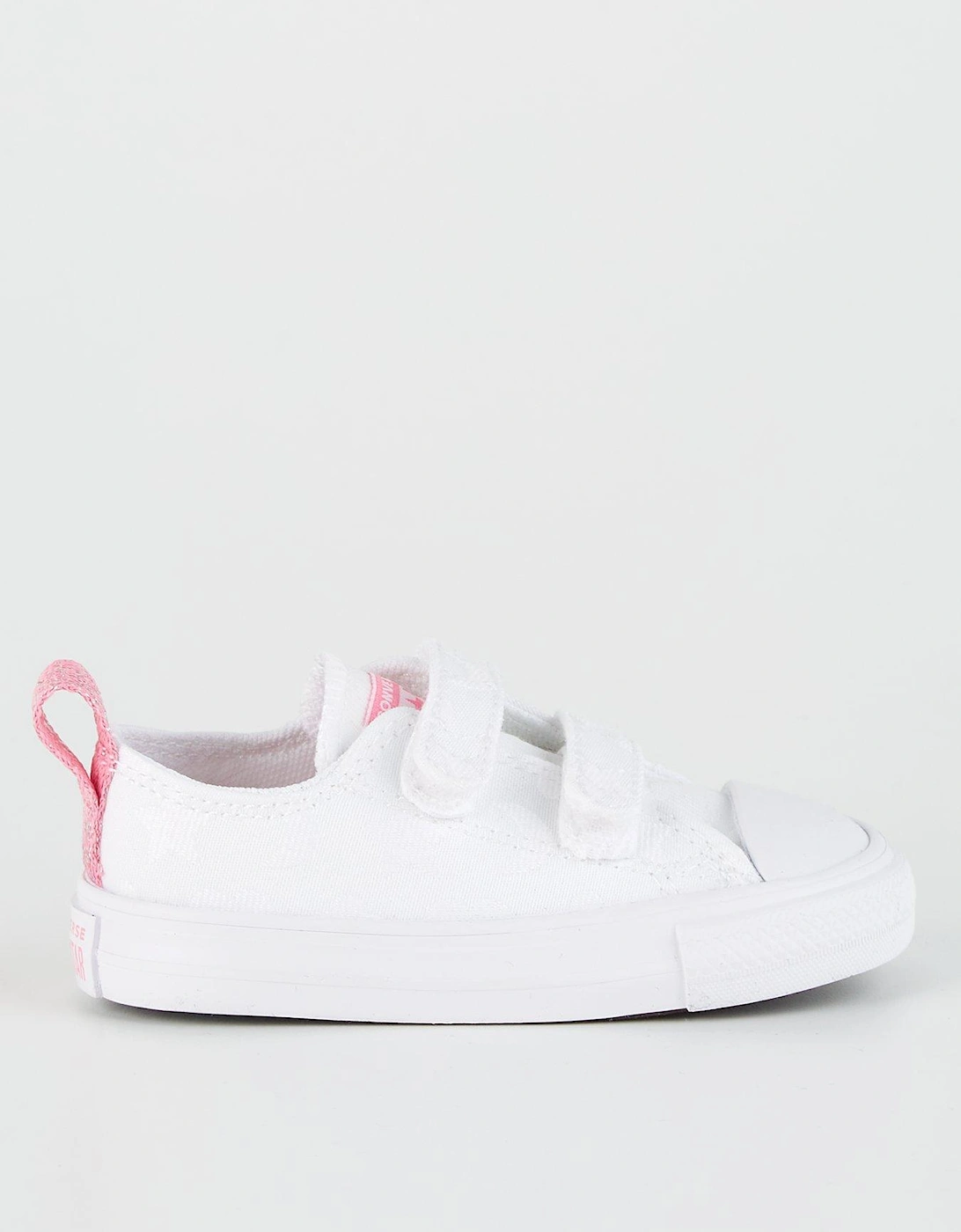 Infant Girls Easy-On Velcro Ox Trainers - White/Pink, 2 of 1