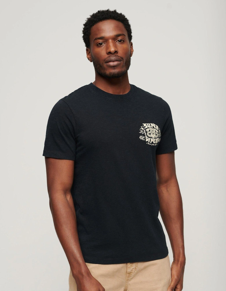 Retro Graphic Backhit T-shirt - Black