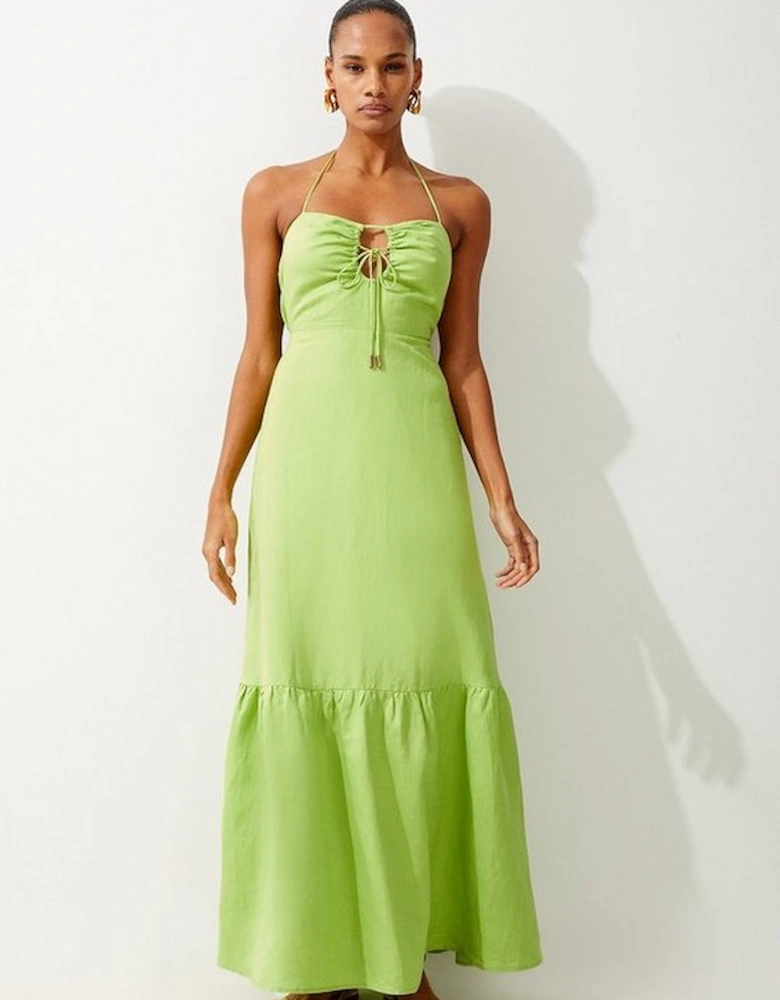 Viscose Linen Woven Maxi Beach Dress