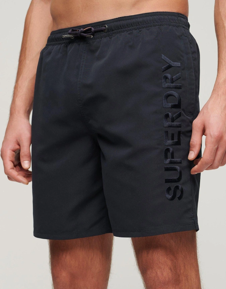 Premium Embrodied 17'' Swim Shorts - Navy
