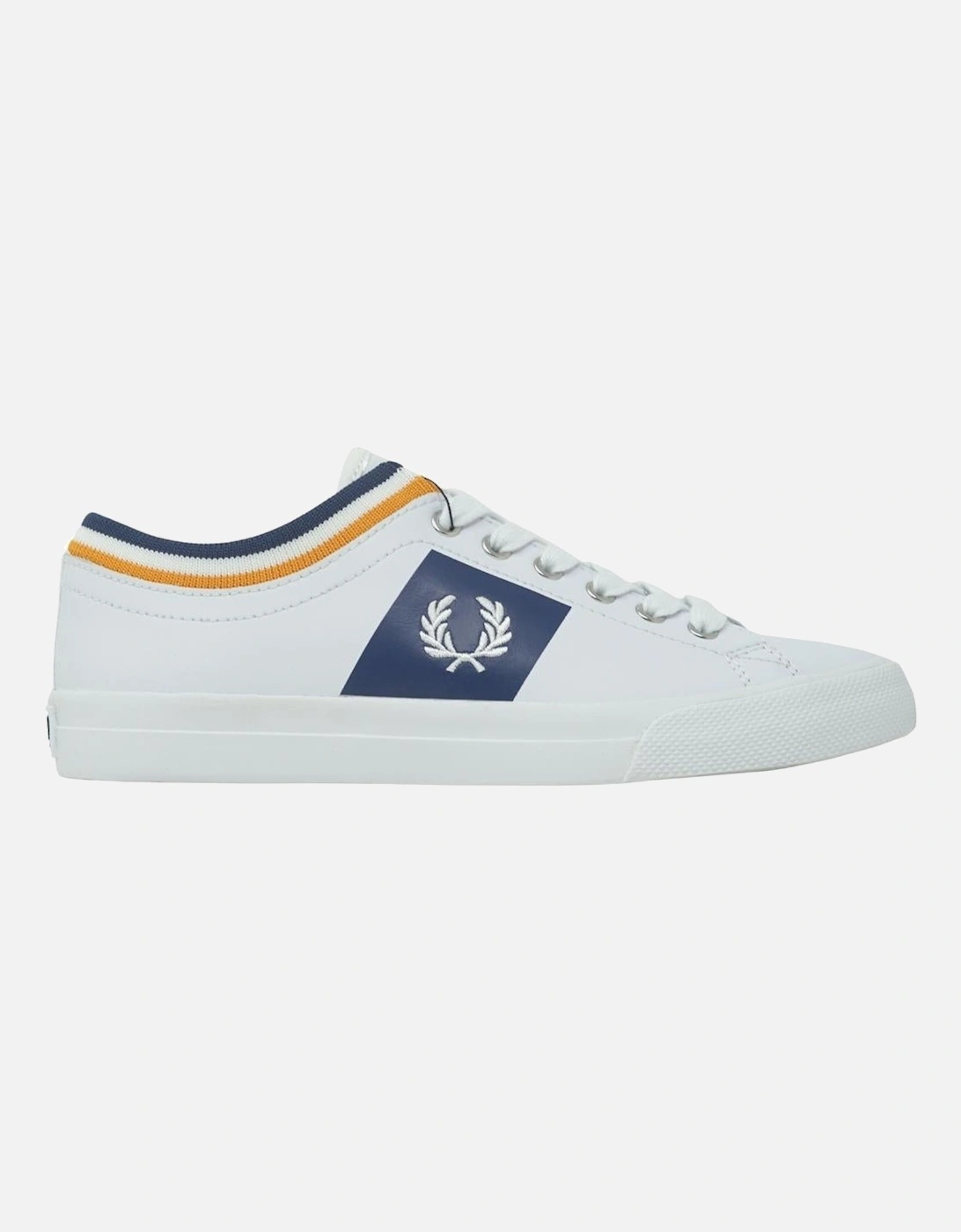Underspin Tipped Cuff Leather Mens White Trainers, 5 of 4