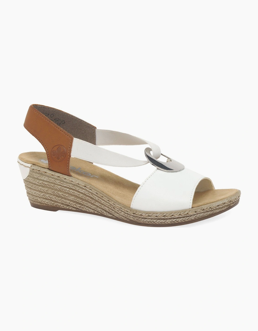 Rieker Women's White Alula Wedge Heel Sandals  8 Size 8