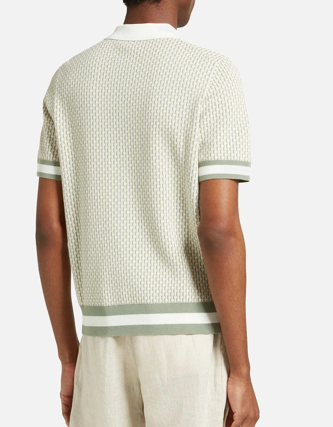 Cosmo Geo Knitted Green Polo