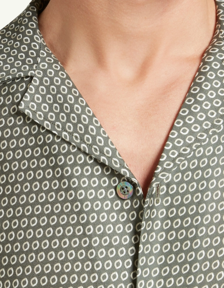 Sintra Print Tape Sleeve Khaki Shirt