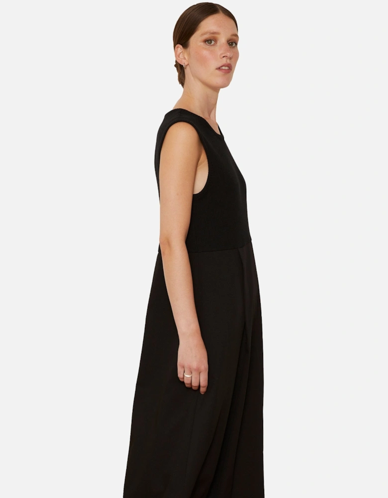 Fiona Rib Top Black Maxi Dress
