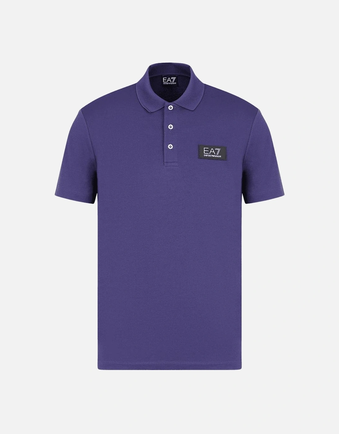 Rubberised Stamp Logo Violet Blue Polo Shirt, 3 of 2