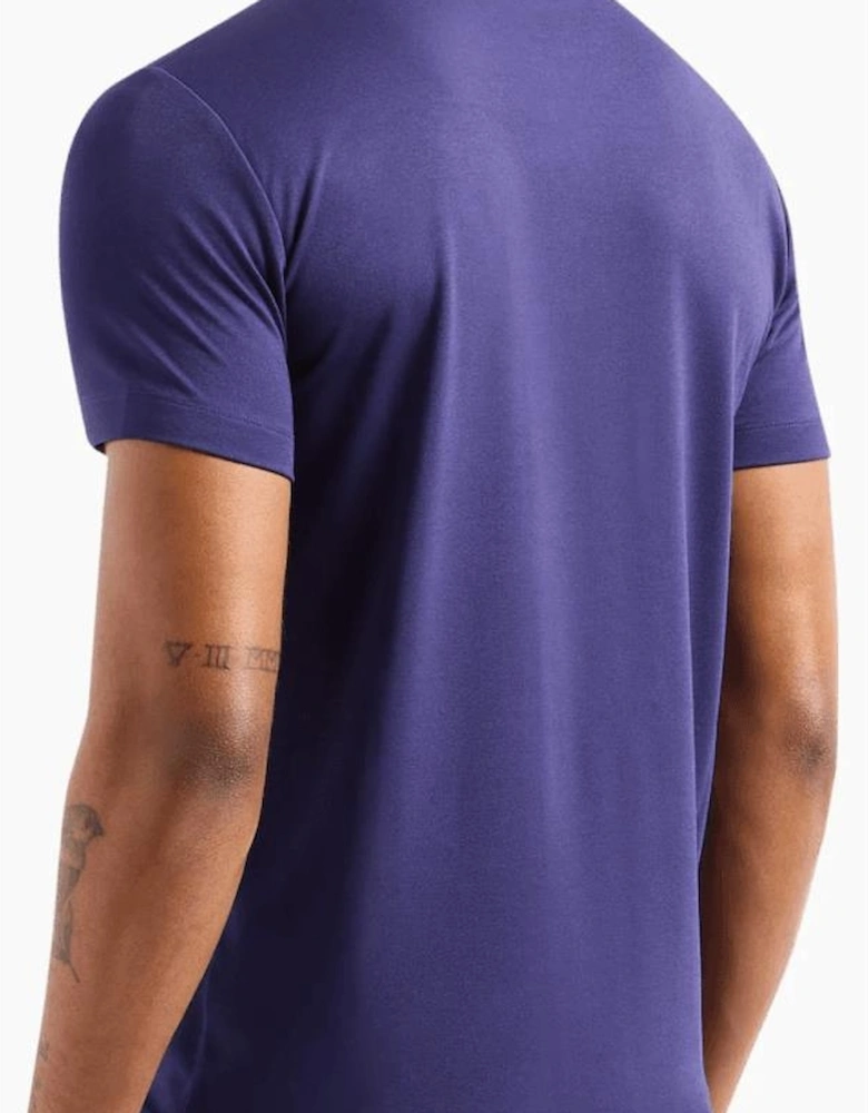 Rubberised Stamp Logo Violet Blue Polo Shirt