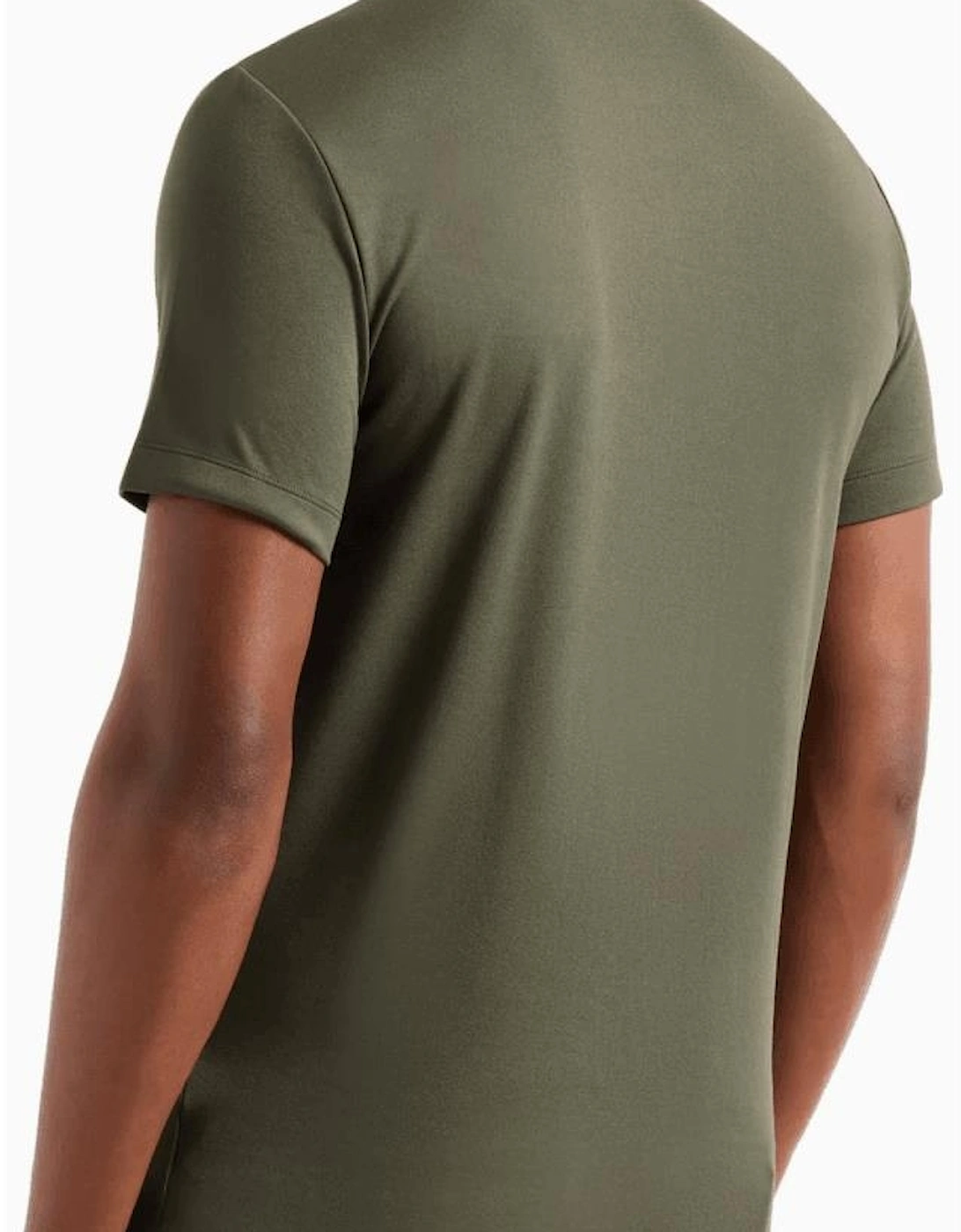 Rubberised Stamp Logo Khaki Green Polo Shirt