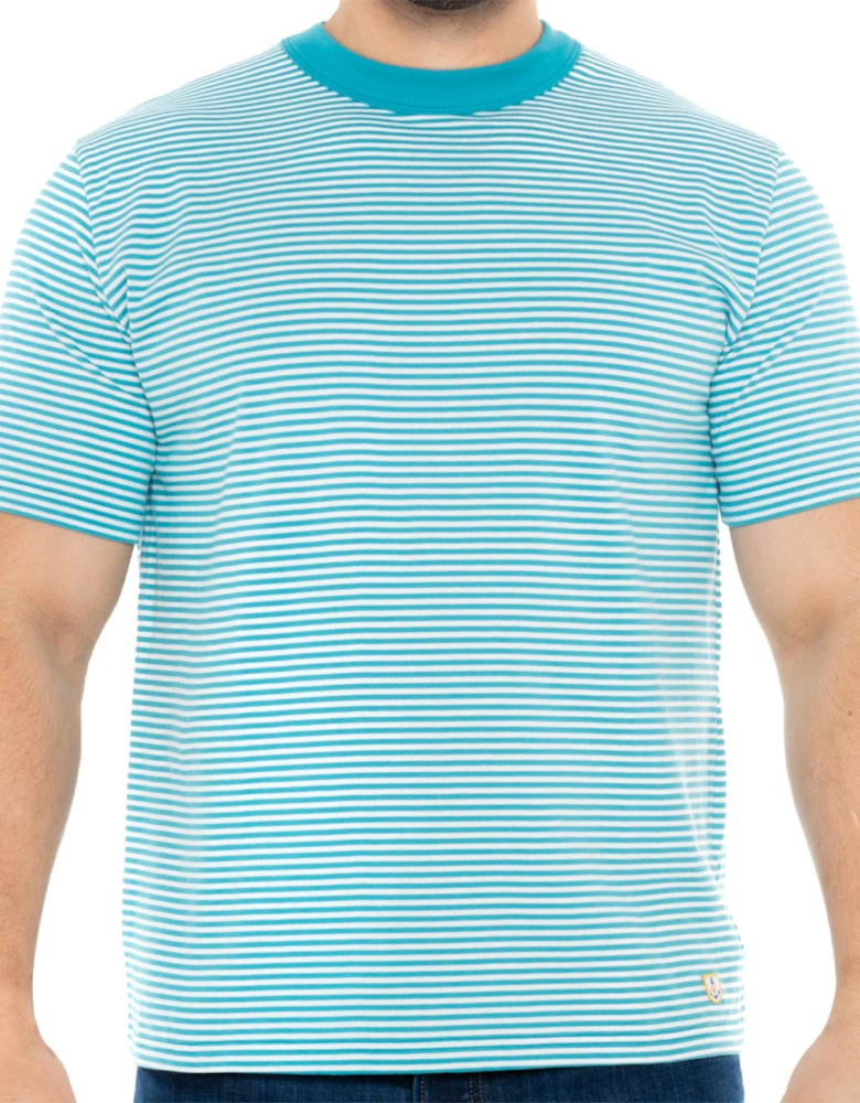 Armor Lux Mens Heritage Striped T-Shirt (Turquoise)