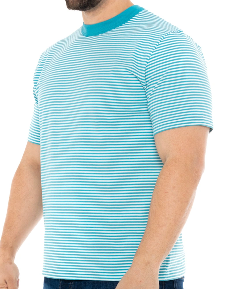 Armor Lux Mens Heritage Striped T-Shirt (Turquoise)