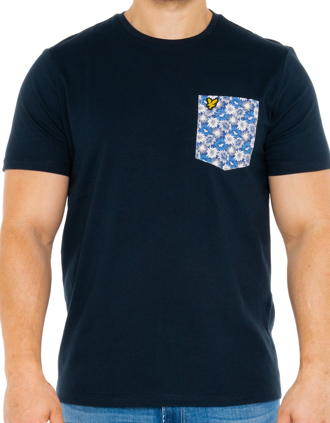 Lyle & Scott Mens Floral Print Pocket T-Shirt (Dark Navy), 8 of 7