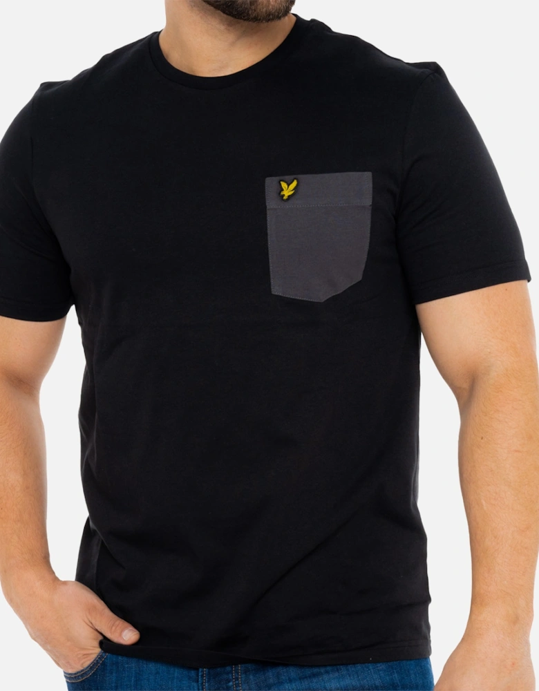 Lyle & Scott Mens Contrast Pocket T-Shirt (Black/Grey)