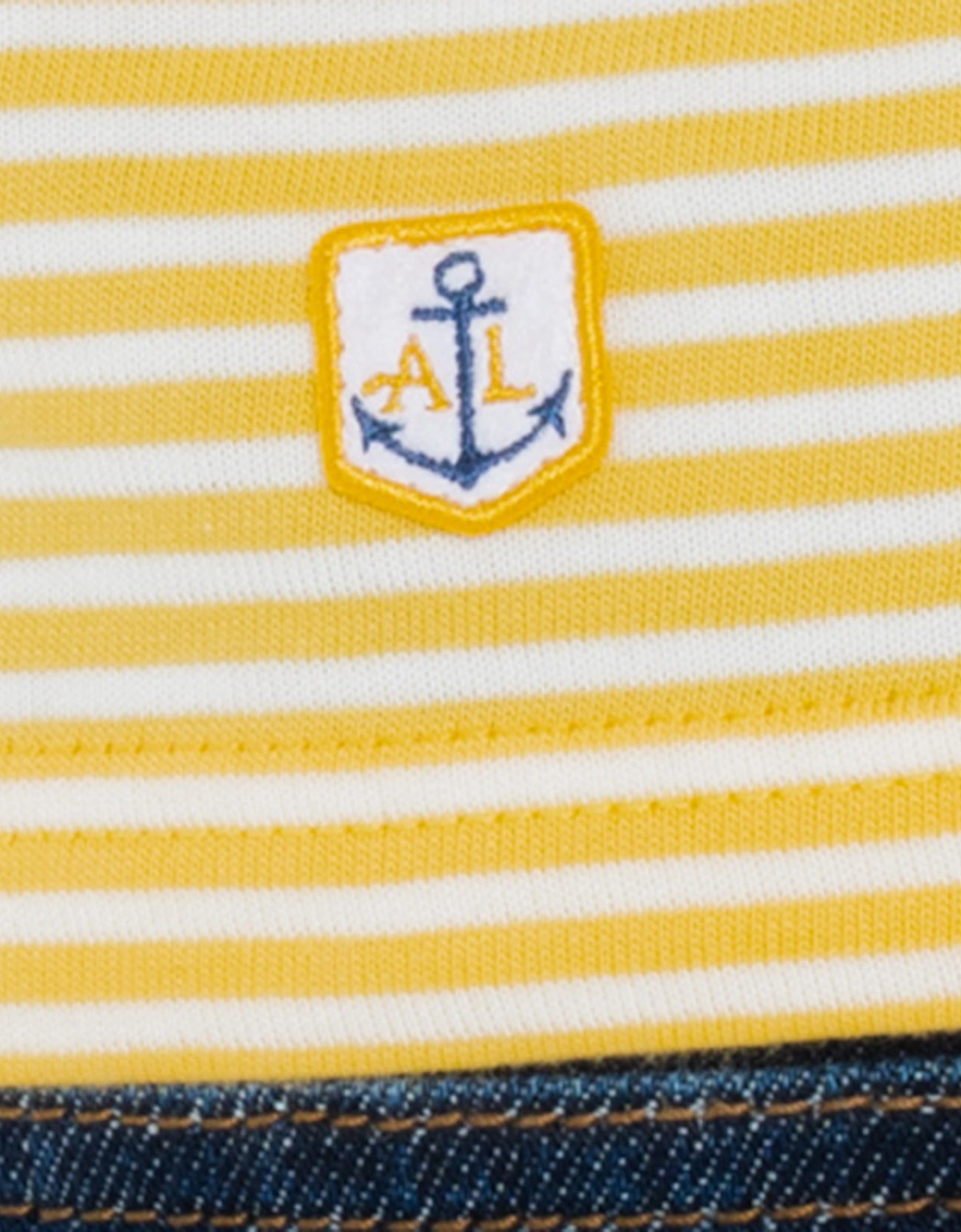 Armor Lux Mens Heritage Striped T-Shirt (Yellow)