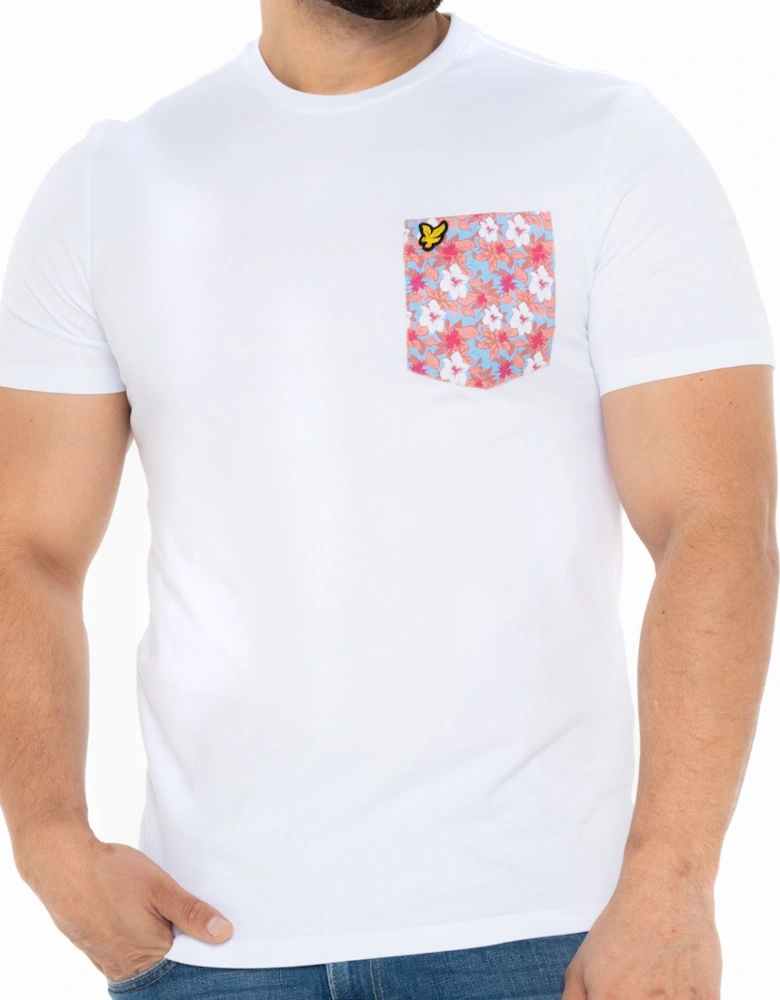 Lyle & Scott Mens Floral Print Pocket T-Shirt (White)