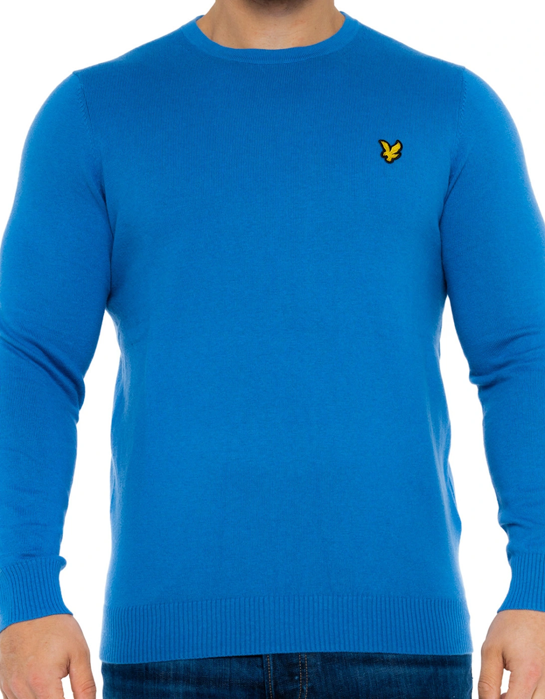 Lyle & Scott Mens Cotton Merino Crew Knit Jumper (Blue), 8 of 7