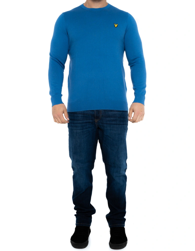 Lyle & Scott Mens Cotton Merino Crew Knit Jumper (Blue)