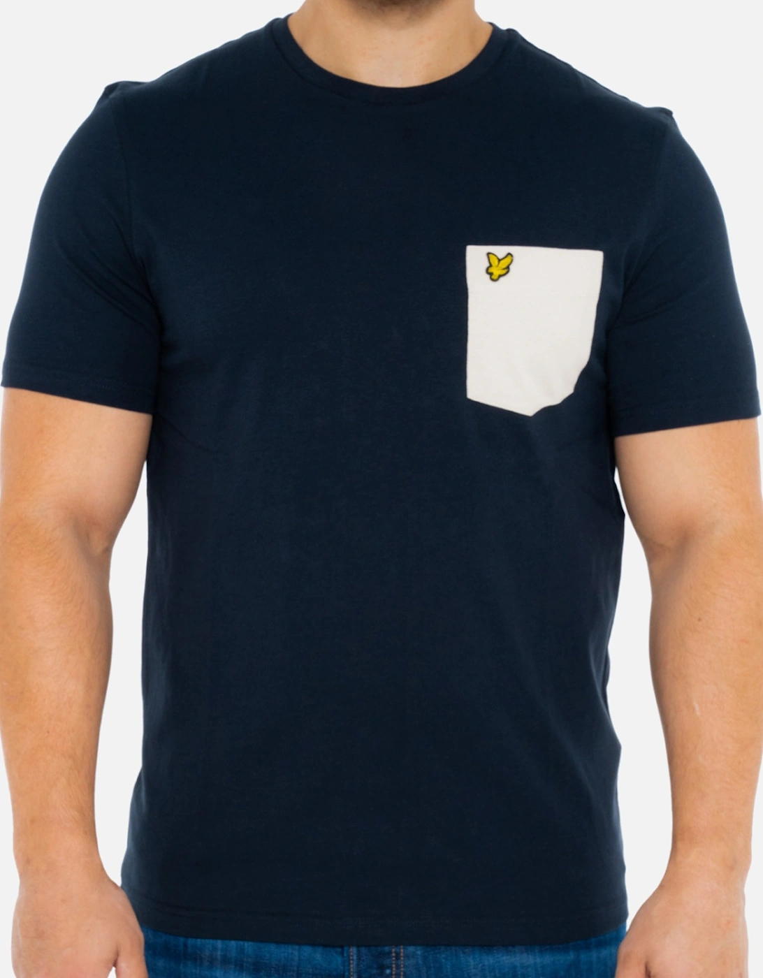 Lyle & Scott Mens Contrast Pocket T-Shirt (Navy/Beige), 8 of 7