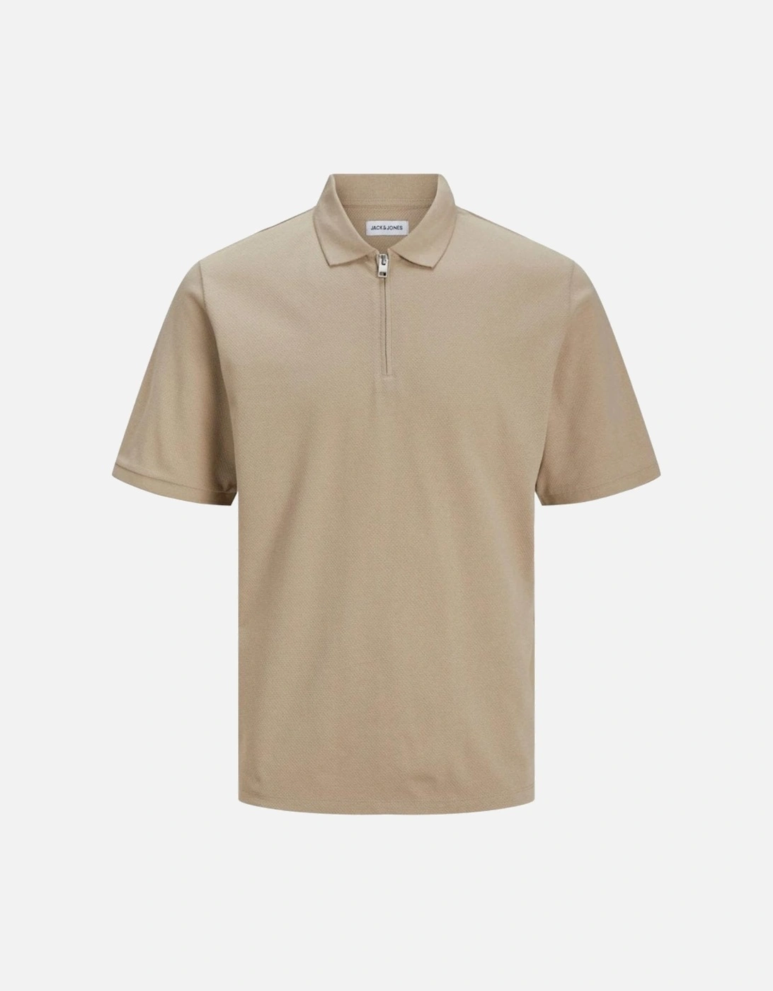 Mac Zip Plain Textured Polo - Crockery, 8 of 7