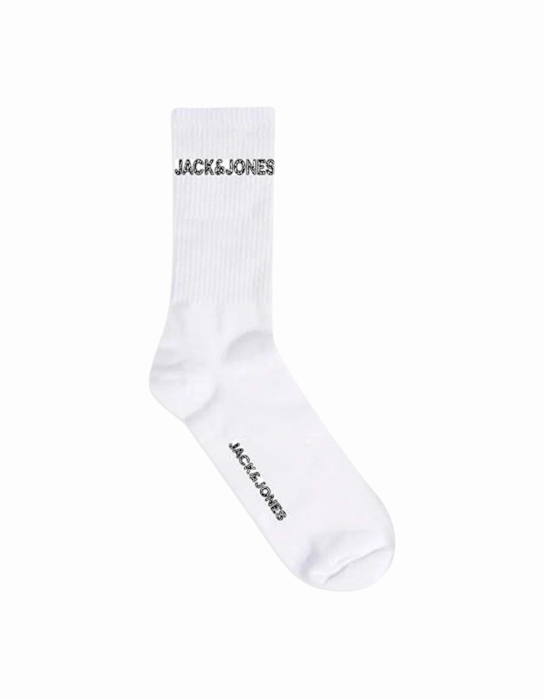 Basic Logo Tennis Socks 5 Pack - White
