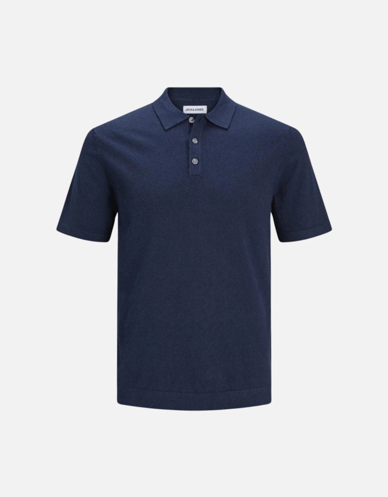 Emil Knitted Polo - Navy Blue