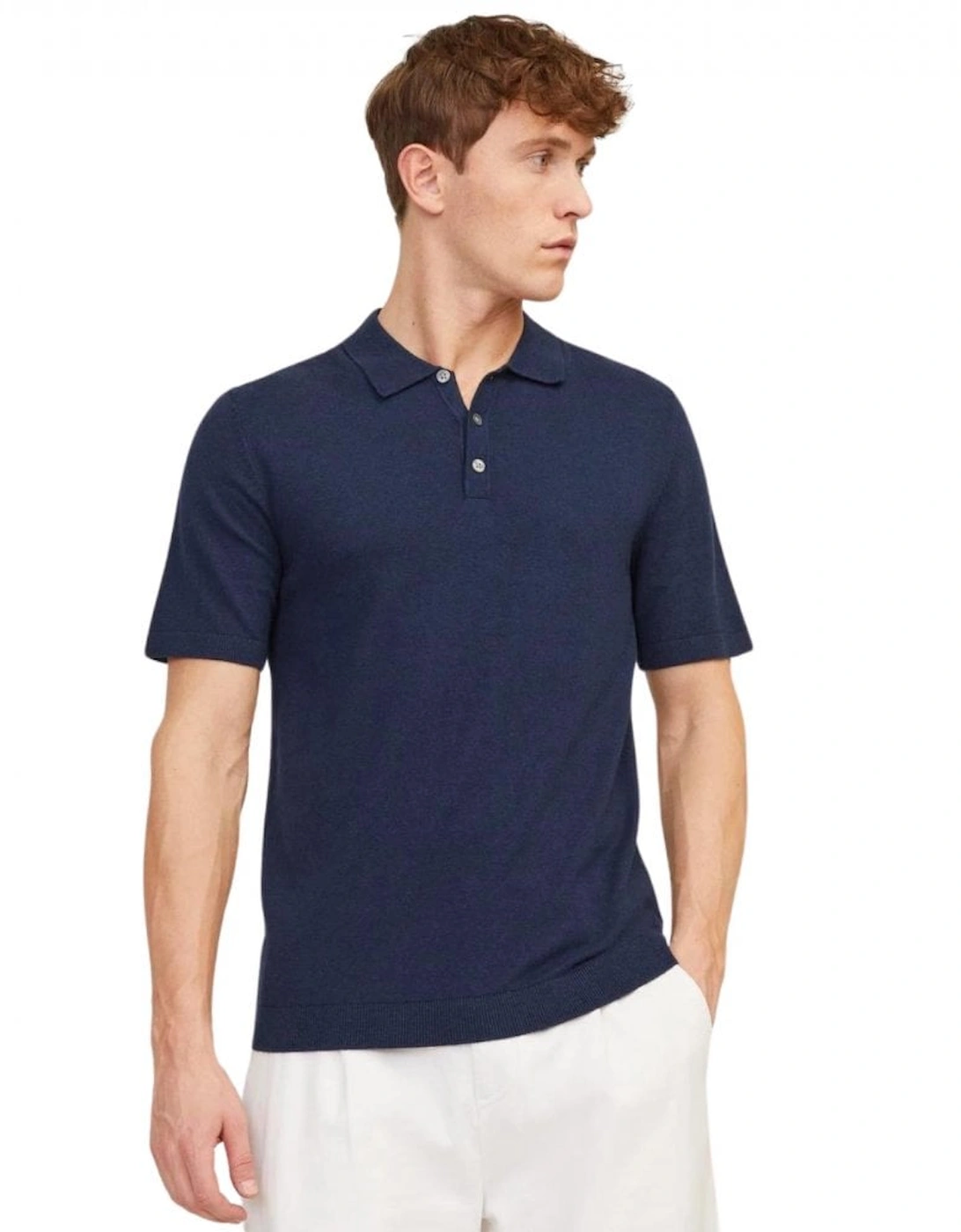 Emil Knitted Polo - Navy Blue