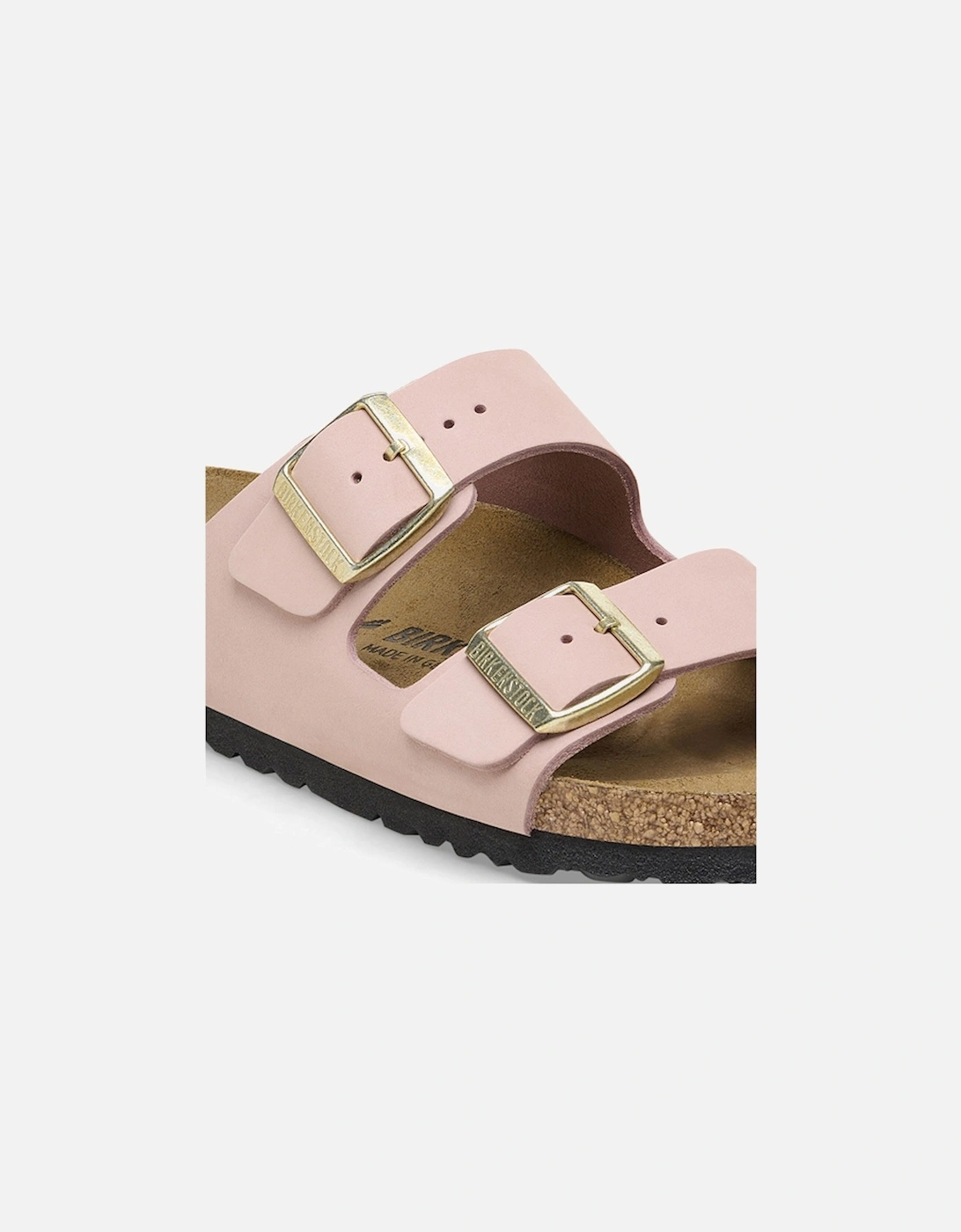 Birkenstock Women's Arizona Nubuck Leather Sandal Narrow Fit Soft Pink