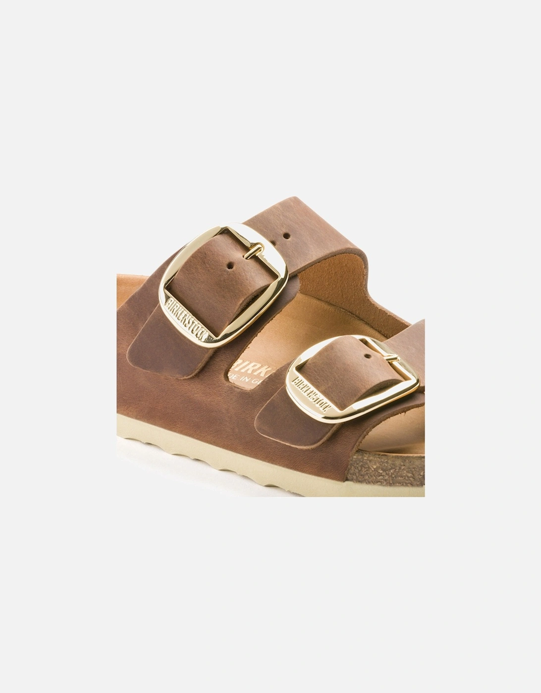 Birkenstock Women's Arizona Big Buckle Oiled Leather Sandal Narrow Fit Cognac