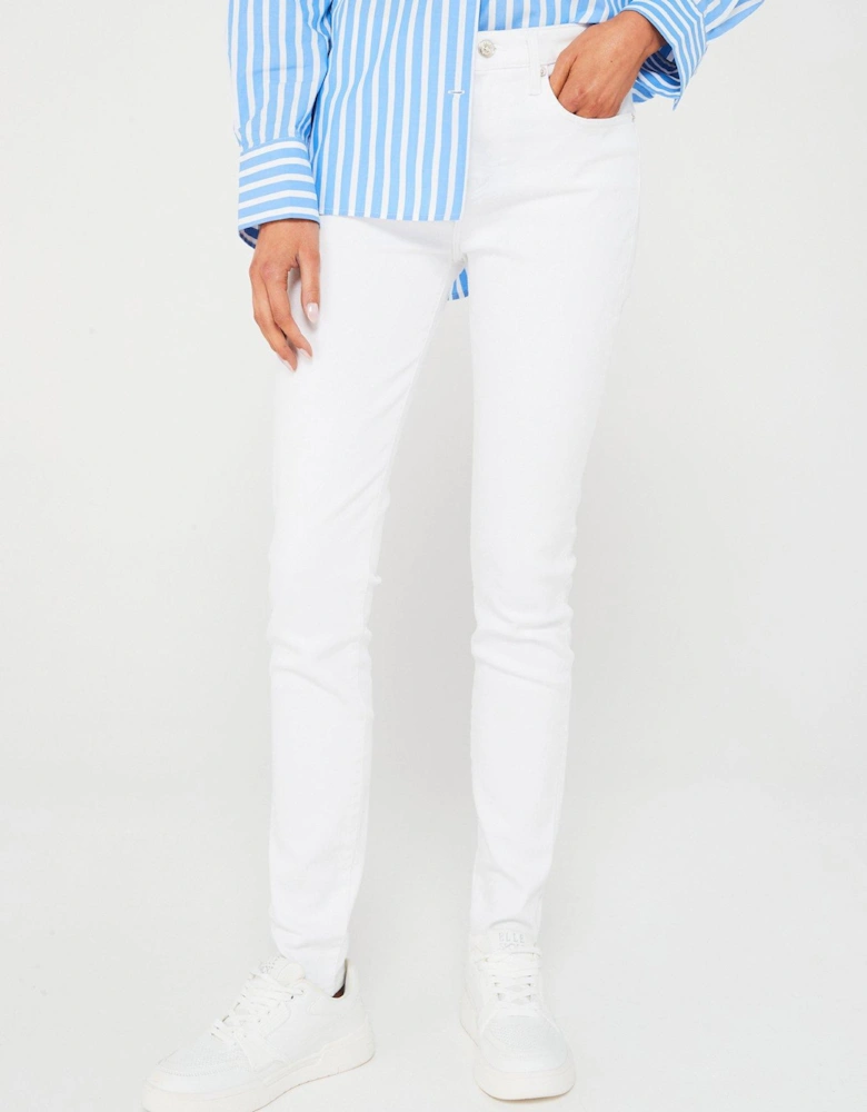 Mid Rise Skinny Jeans - White