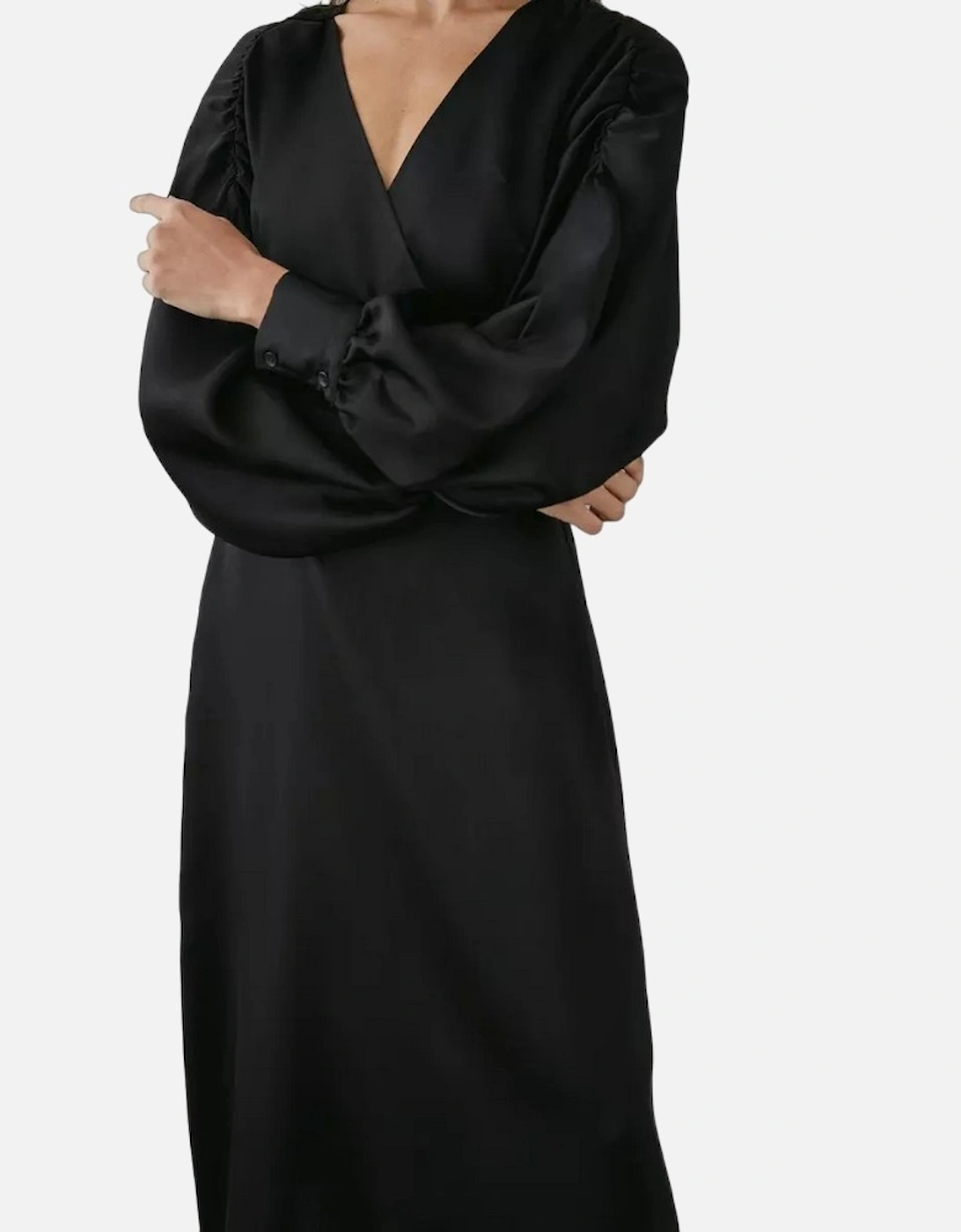 Womens/Ladies Wrap Batwing Sleeve Midi Dress