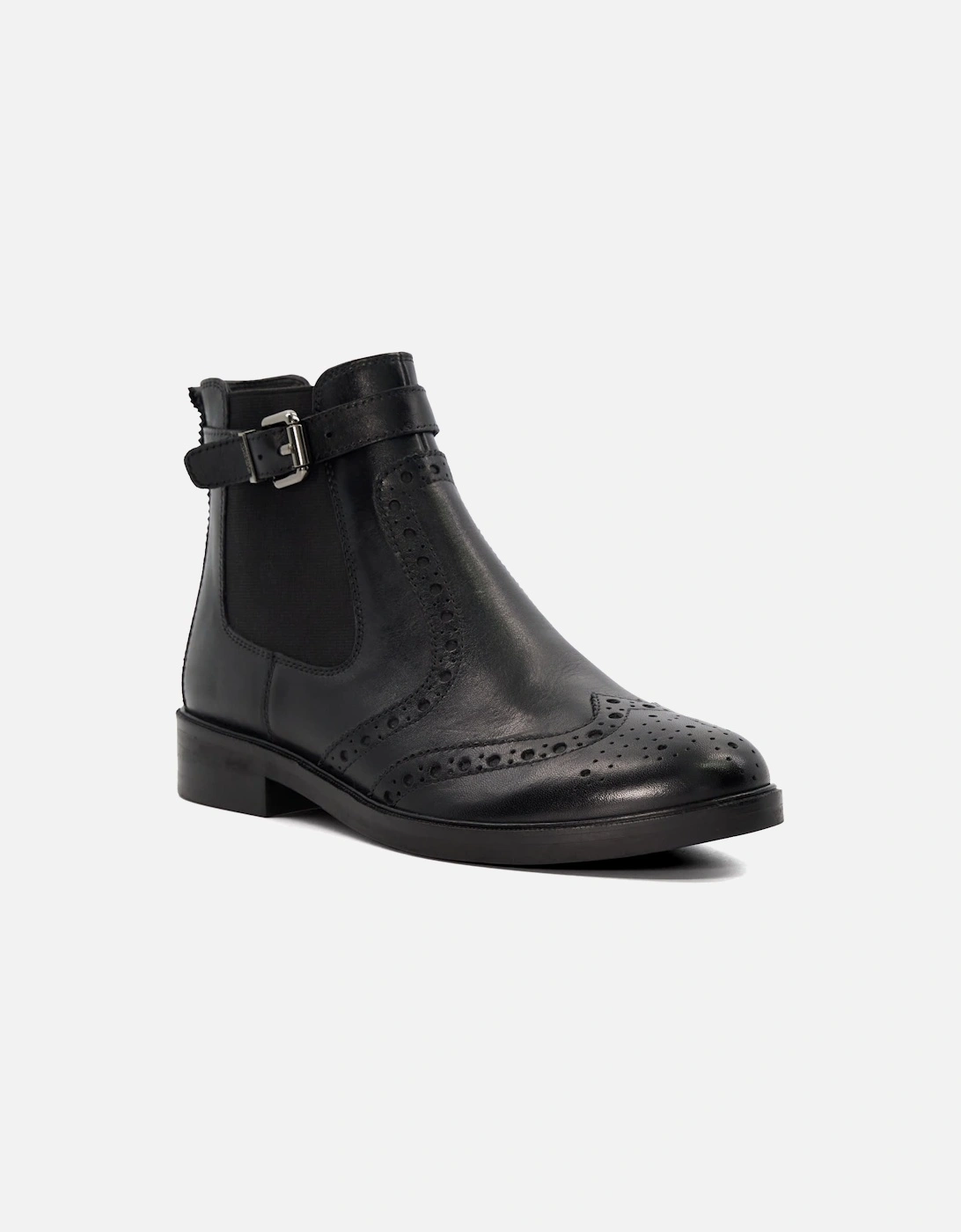Ladies Question - Brogue Detail Leather Chelsea Boots, 7 of 6