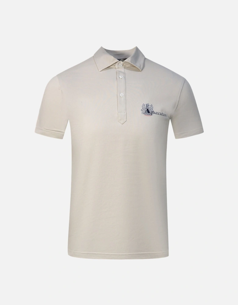 Aldis Brand London Logo Beige Polo Shirt
