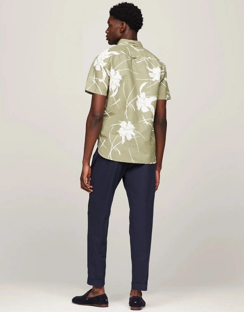 Large Tropical Print Mens Shirt