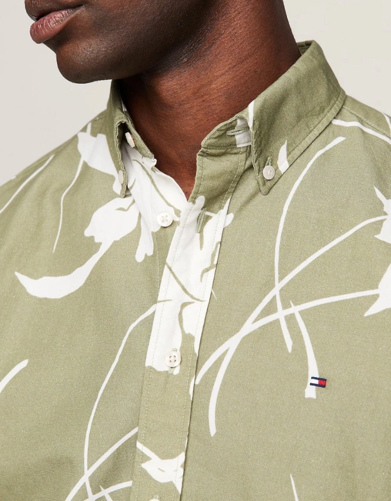 Large Tropical Print Mens Shirt