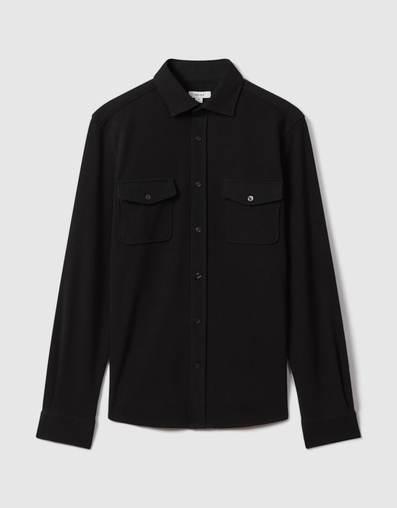 Textured Button-Through Shirt