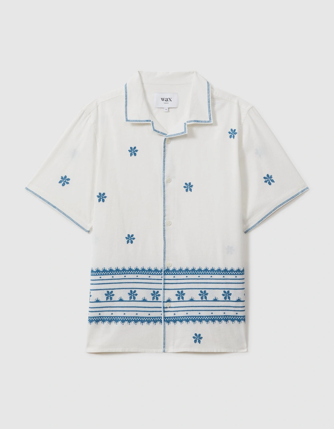 Wax London Relaxed Cotton Linen Embroidered Shirt, 2 of 1