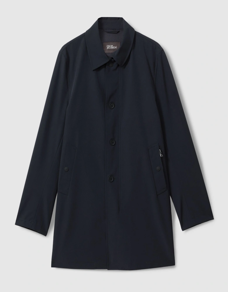 Oscar Jacobson Water-Repellent Single Breasted Car Coat