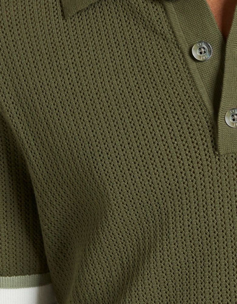 Quinn Knitted Khaki Polo