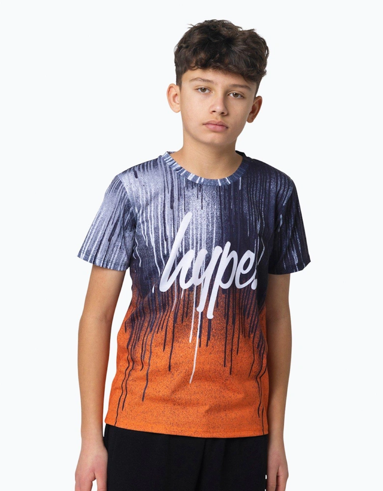 Boys Multi Orange Drips T-shirt
