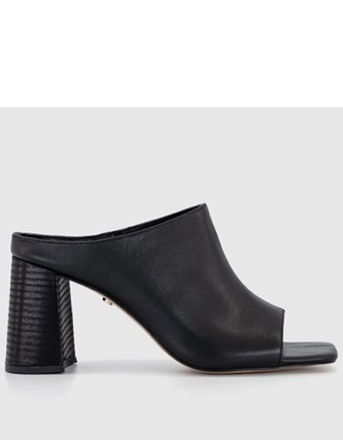 Marlowe Leather Mule Heeled Sandal - Black, 6 of 5