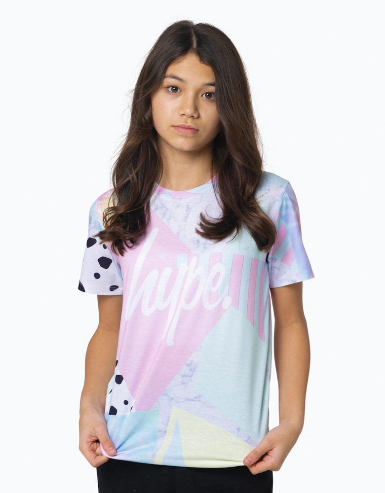 Girls Multi Pastel Collage T-shirt