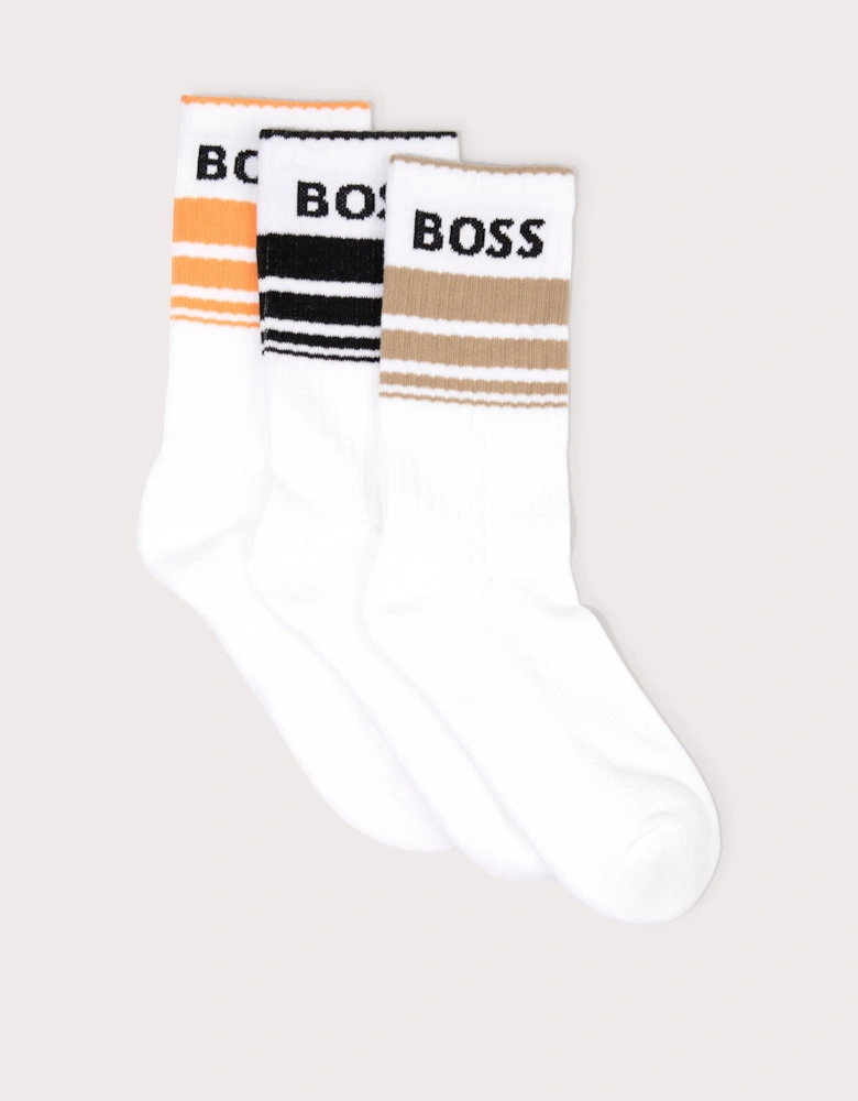 3 Pack Rib Stripe Socks