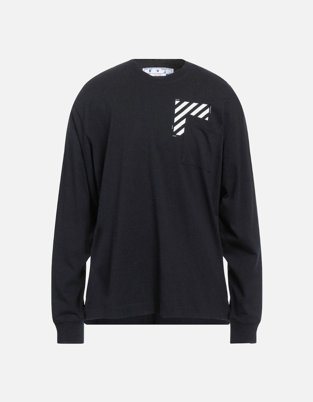 Diag Skate Pocket Long Sleeve Black T-Shirt, 3 of 2